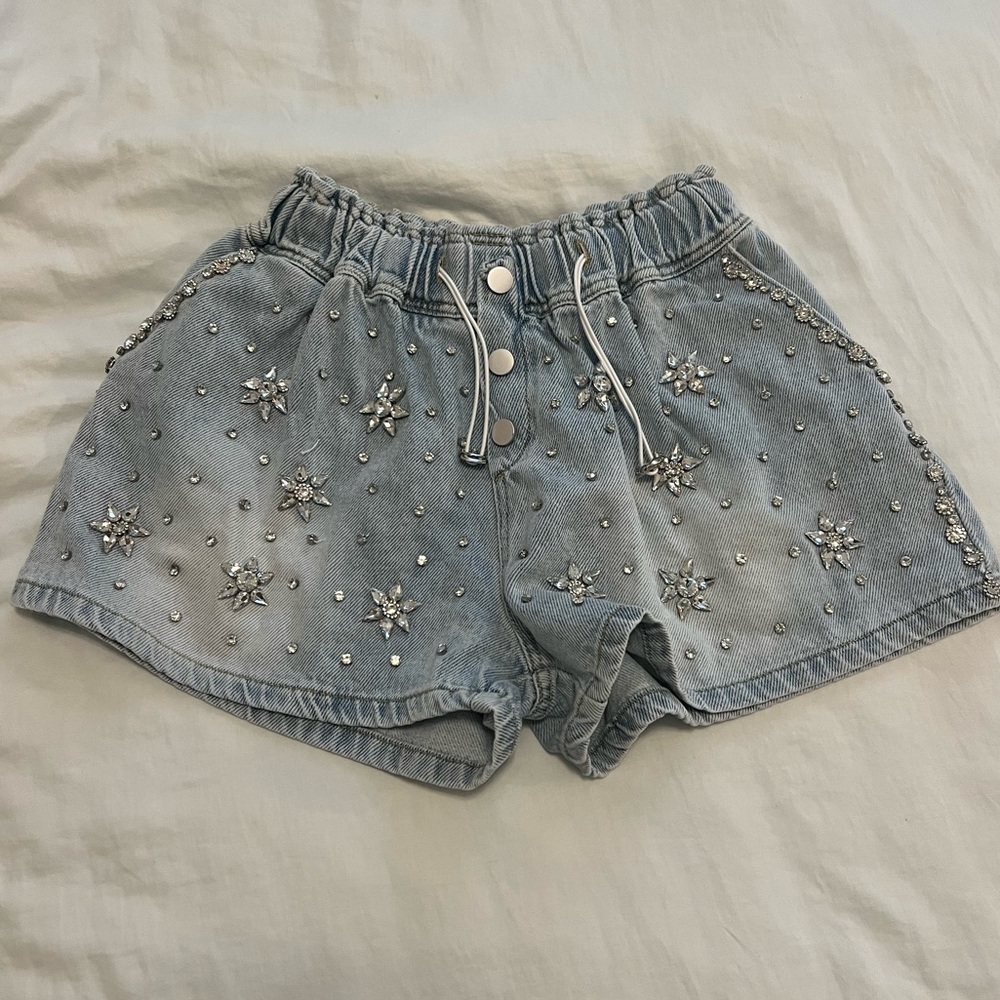 jean shorts with gems